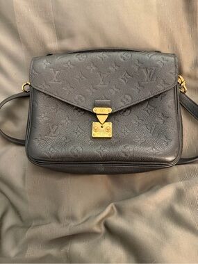 Louis Vuitton Black Monogram Empreinte Crossbody with Gold Hardware